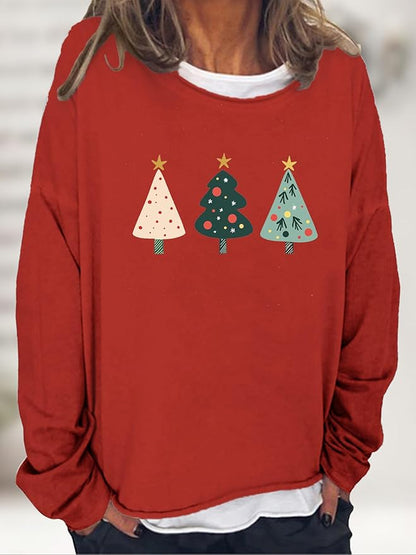 LOAIHA Merry Christmas Sweatshirt Crewneck Snowman Graphic Shirts Christmas Tree Sweater Long Sleeve Xmas Hoodie Pullover