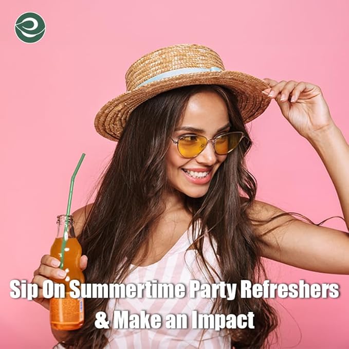 ECO SOUL Straws [1000 Count][8.25"] Eco-Friendly Disposable Straws, Cocktail Cold Drink Smoothie Bendable