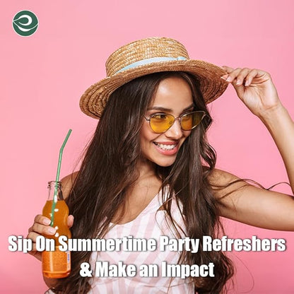 ECO SOUL Straws [1000 Count][8.25"] Eco-Friendly Disposable Straws, Cocktail Cold Drink Smoothie Bendable