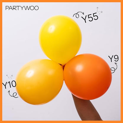 PartyWoo Orange Balloons 155pcs Different Sizes of 18 12 10 5 Inch Matte Fall Balloon Arch Kit Garland for Thanksgiving Halloween Little Cutie Baby Shower Birthday Party Decorations Orange-Y9