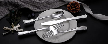 Nervure 300 Pack Silver Plastic Silverware - Disposable Silver Plastic Cutlery Set - Heavy Duty Silverware Include 150 Forks, 75 Knives, 75 Spoons Perfect for Parties, Dinners & Weddings