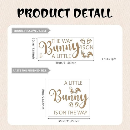 A Little Bunny is On The Way Sign Balloon Arch Decor Sticker，Baby Shower Party Rabbit Themed Decal Sign，Gender Reveal Party Decorations, for Spring Easter Rabbit Themed Baby Shower