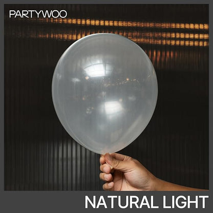 PartyWoo Clear Balloons 101pcs 12 Inch Transparent Latex Helium Balloons for Graduation Wedding Baby Shower Bridal Shower Engagement Gender Reveal Anniversary Birthday Party Decorations Clear-Y2