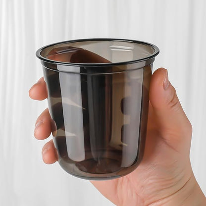 50pcs 12oz Disposable Stemless Glasses,PET Disposable Drinking Cups,Cold Party Clear Plastic Wine Glasses for Parties Birthday,Wedding,Meeting,Christmas Party Supplies. (Black)