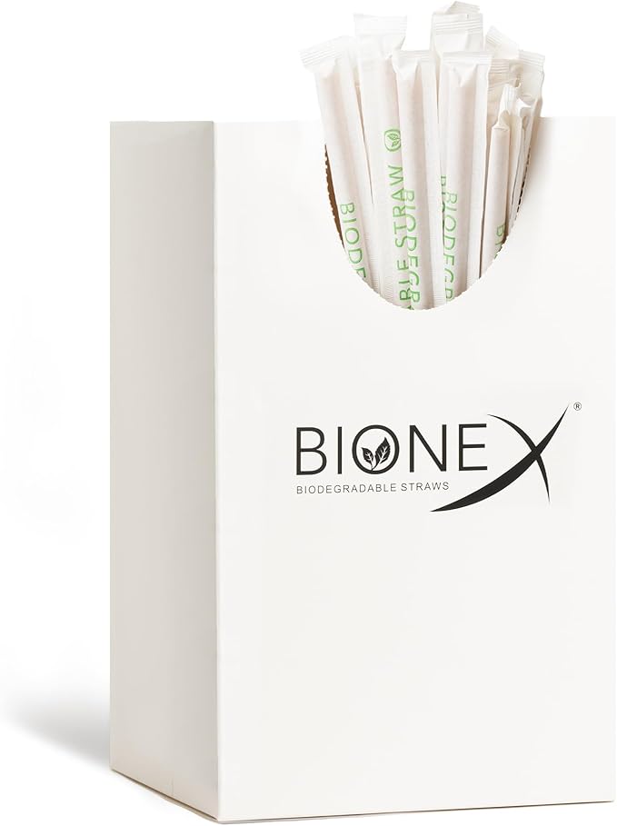 8-inch Sugarcane Straws, 300 Count Wrapped Drinking Straws, Plastic and Paper Straw Alternative, US-Manufactured (Pack of 1, 300 Count per Pack)