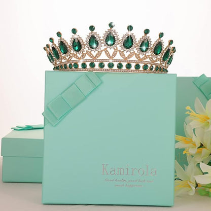 Kamirola Tiaras Princess Crown for Women and Girls Crystal Headbands for Bridal, Princess for Wedding and Party(TR21)