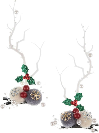 TOECWEGR Christmas Reindeer Antlers Headband Hair Clips Hair Hoop Girl Holiday Beauty Headdress