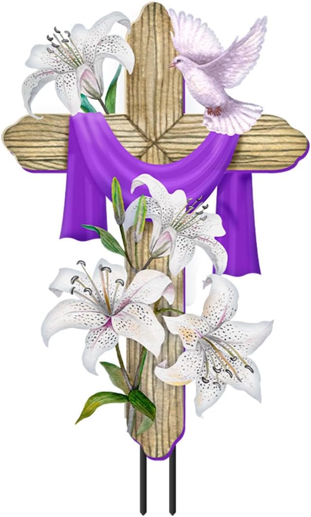 Briarwood Lane Easter Lily Cross Metal Art