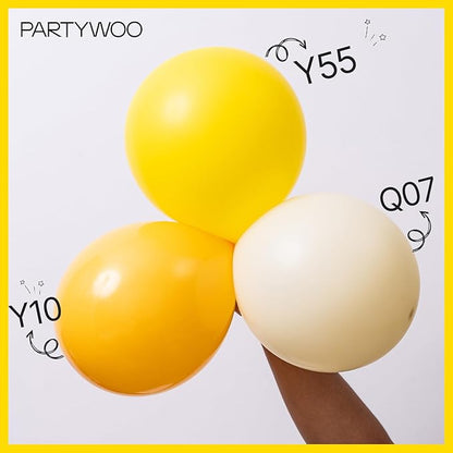 PartyWoo Yellow Balloons 50pcs 5 Inch Small Mini Matte Yellow Latex Balloons for Easter Bee Baby Shower Gender Reveal Engagement Sunflower Graduation Birthday Summer Party Decorations Yellow-Y55