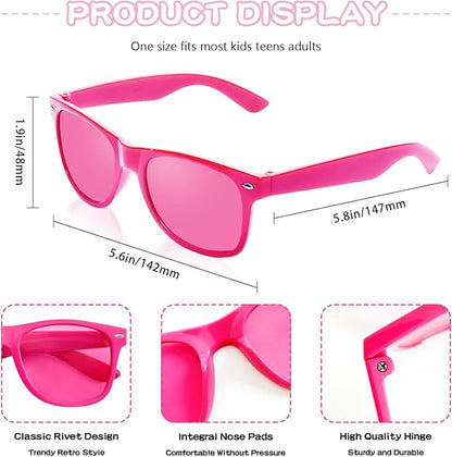Pibupibu 10/20 Packs Adults Wholesale Neon Colors Square Retro Style Party Favors Sunglasses