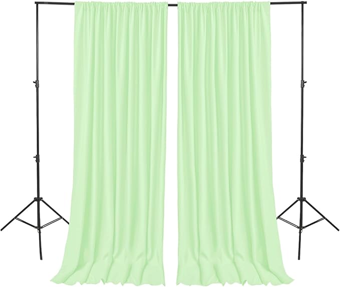 Hiasan 10ftx10ft Light Sage Backdrop Curtains for Parties, Polyester Photography Backdrop Drapes for Family Gatherings, Wedding Decorations