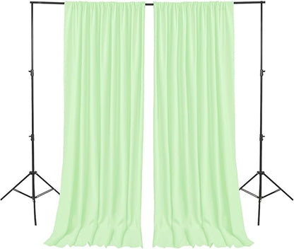 Hiasan 10ftx10ft Light Sage Backdrop Curtains for Parties, Polyester Photography Backdrop Drapes for Family Gatherings, Wedding Decorations