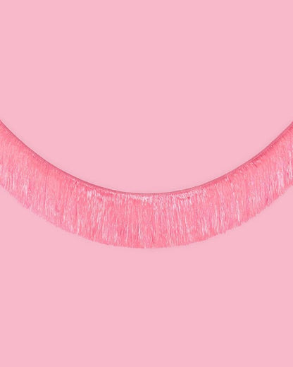 xo, Fetti Pink Iridescent Fringe Banner - 5 Ft. | Bachelorette Party Decorations, Birthday Party Decor, 21st Bday Decor, HBD, Photo Booth Banner Backdrop