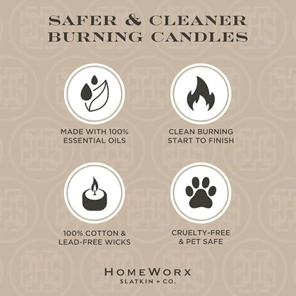 HomeWorx by Slatkin & Co - Birchwood Vanilla - Premium Scented 18oz 4 Wick Candle - Long-Lasting Jar Candle, 30-55 Hours Clean Burn Time - Birchwood, Vanilla, Jasmine, & Cedarwood