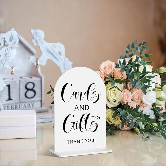 Cards And Gifts Sign,Gift Table Sign, Wedding Signs for Wedding Bridal Shower Ceremony Reception Event Party Acrylic Decor
