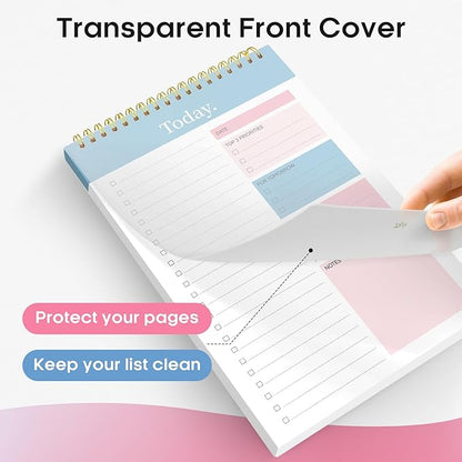 Taja To Do List Notepad - To Do List Notebook for Work with 52 Sheets, 9.8" x 6.5", Undated Daily Planner Perfect for Daily Tasks and Goal Setting, Notepad Suitable for Office, Home & School - Early Dawn