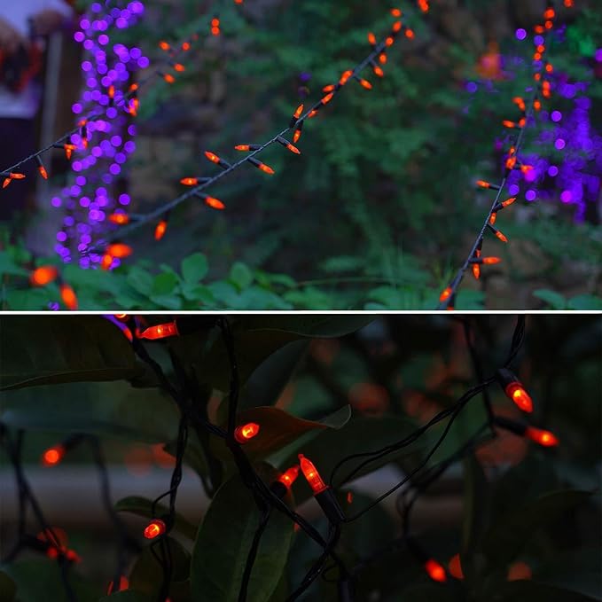 300 LED Halloween Mini Lights String 99 Feet Fairy Lights with Safety Adapter for Indoor and Outdoor Home Garden Party Christmas Decoration Orange