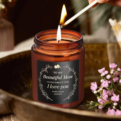 Candle Gifts for Mom from Son Daughter - Best Mothers Day, Love You, Birthday Gift for Her - Aromatherapy Relaxing Candle for Women, New Mom - Natural Soy Wax Jasmine Jar Candle for Home