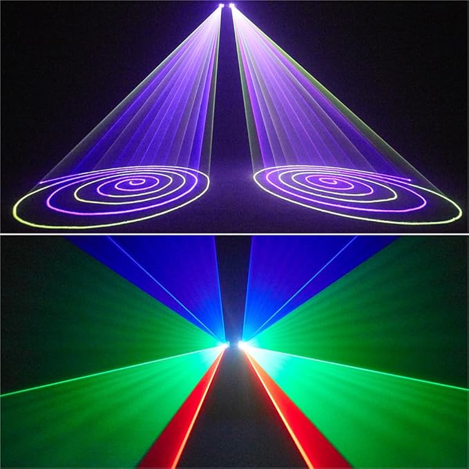 Animation Laser Light DJ Light, WorldLite Stage Party Lazer 3D RGB Full Color with DMX512, Music Sound & Remote, Great for Club Party Disco Lights Bar Wedding DJ Stage Lighting