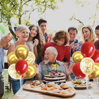 TONIFUL Red and Gold Balloon Stand Kit with Balloons for 2025 Graduation,Christmas,Wedding,Anniversary,Chinese New Year,Birthday Party Decorations,New Years 2025 (4 Set)