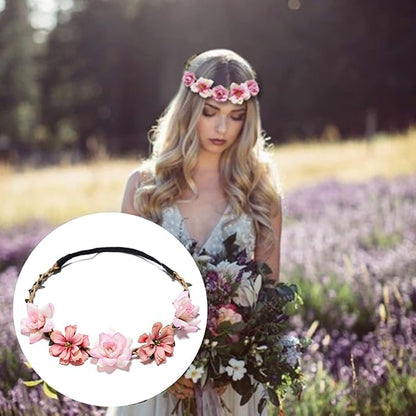 Women Headpieces Collection Accessories 6 PCS Boho Hair Wreaths, Flower Crowns, Tiaras for, Brides, Bridesmaids, Flower Girls, Weddings