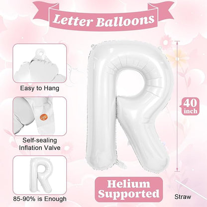 40inch White BRIDE Letter Balloons, Giant White Bride Foil Helium Balloon Banner with Heart Balloon for Bride to Be Wedding Engagement Bridal Shower Bachelorette Party Decoration