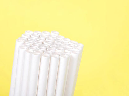 400 Count | Kingseal Disposable PAPER Drinking Straws, FSC Certified, Paper Wrapped, WHITE, 7.75 Inch Length x 6mm Diameter, "Jumbo" Size, Biodegradable, Earth Friendly, Bulk Pack - 400 Straws Per Box