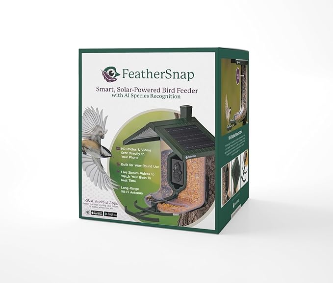 Smart Bird Feeder: AI Bird ID, Solar Power, Wi-Fi Connectivity, Sends HD Pictures and Videos to Your Phone, Two Seed Bins, Multiple Mounting Options - Best Smart Bird Feeder
