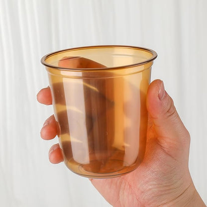 50pcs 12oz Disposable Stemless Glasses,PET Disposable Drinking Cups,Cold Party Clear Plastic Wine Glasses for Parties Birthday,Wedding,Meeting,Christmas Party Supplies. (Glod)