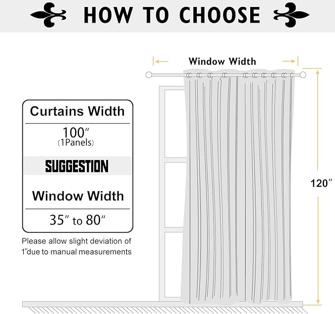 ChrisDowa Room Divider Curtain 120 Inches Long, Wide Blackout Sliding Door Curtain for Bedroom, Room Darkening Privacy Window Curtain for Patio Door (1 Panel Set, Brown, 100 x 120 Inch)