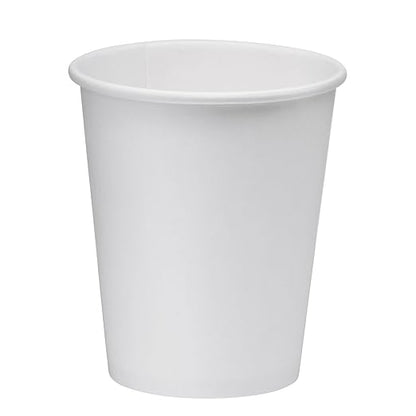 NYHI 300-Pack 8 oz White Disposable Paper Cups for Hot & Cold Drinks - Coffee, Tea, Water - Leak-Proof for Parties & Offices