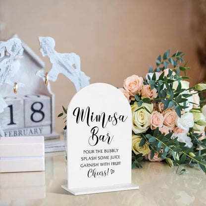 Mimosa Bar Sign Bridal Shower Signs Wedding Bar Sign for Engagement Bridal Shower Ceremony Reception Event Party Mimosa Bar Table Acrylic Decor