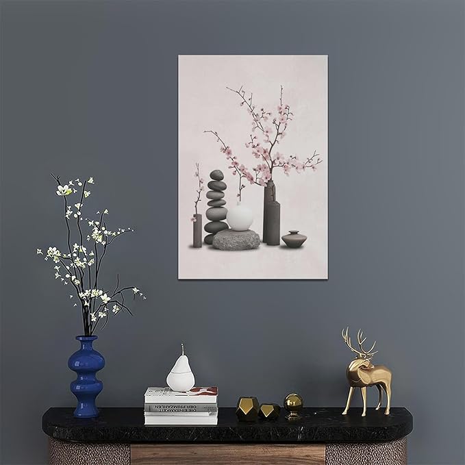 Zen Wall Art Zen Bathroom Pictures Wall Decor Spiritual Canvas Prints Meditation Decorations Painting Framed Artwork Office Home Spa Yoga Decor For Bedroom Dining Living Room 16"x24"