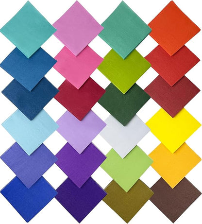 240 Count Dinner disposable Napkins Paper 24 colors Napkin for Cocktail Birthday, Wedding, Party, Lunch, Dessert Napkins（5 * 5inch）