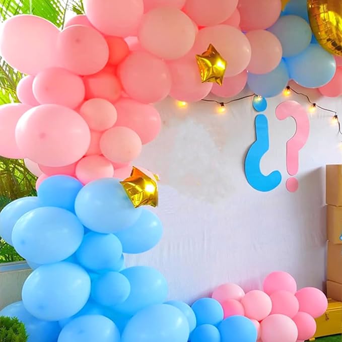 Pink and Blue Balloons, 50 Pcs 12 Inch Pink Blue Party Balloons With Pink Blue Latex Balloon Ribbon Pink blue Balloons for Birthday Baby Shower Gender Reveal Wedding Party Decoration