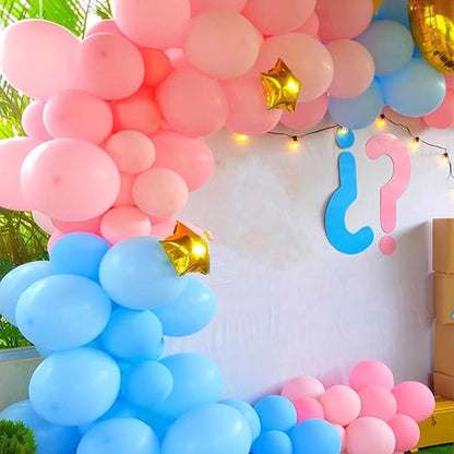 Pink and Blue Balloons, 50 Pcs 12 Inch Pink Blue Party Balloons With Pink Blue Latex Balloon Ribbon Pink blue Balloons for Birthday Baby Shower Gender Reveal Wedding Party Decoration