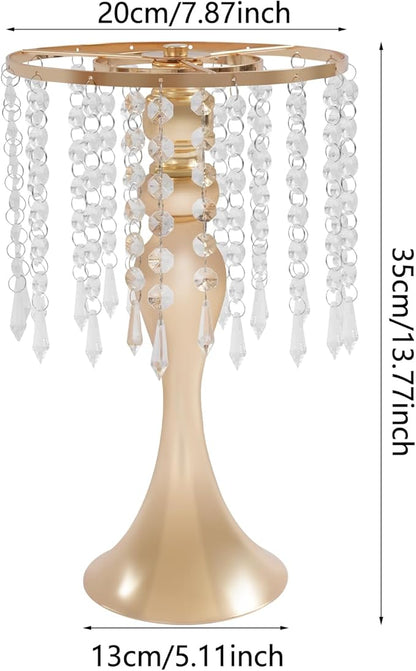 Wedding Centerpieces Gold Vases,10PCS Metal Flower Candle Holder with Sparkling Crystal Beads,Crystal Flower Vase Metal Flowers Stand for Party Tables Decorations