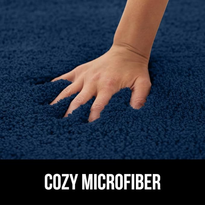 GORILLA GRIP Bathroom Rugs, 30x20, Ultra Soft Absorbent Mat, Thick Plush Bath Rug, Machine Washable, Microfiber Quick Dry, Mats for Shower, Bathtub and Floor, Home Decor Accessories, Navy Blue