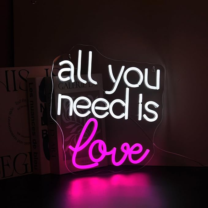 All You Need is Love Neon Sign, Neon Signs for Wall Decor Neon LED Signs Room Neon Light Up Signs Home Decor