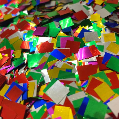 Ultimate Confetti, Fluttering Multicolor Mylar Shiny Foil Metallic Confetti Squares - Lightweight and Slow-Falling Party Confetti for Cannon and Launcher Use - Best for Celebrations - 1 lb, 16 oz