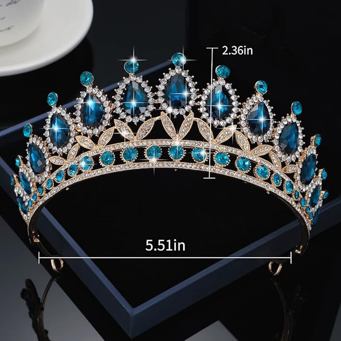 Kamirola Tiaras Princess Crown for Women and Girls Crystal Headbands for Bridal, Princess for Wedding and Party(TR21)