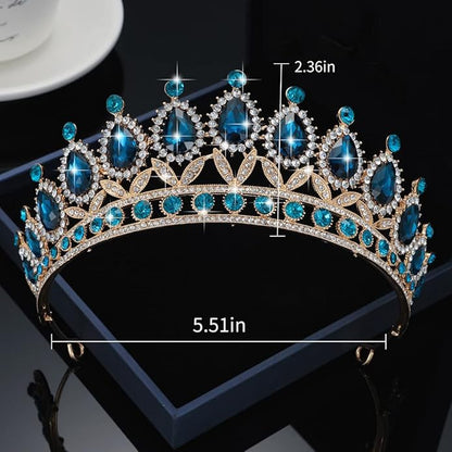 Kamirola Tiaras Princess Crown for Women and Girls Crystal Headbands for Bridal, Princess for Wedding and Party(TR21)