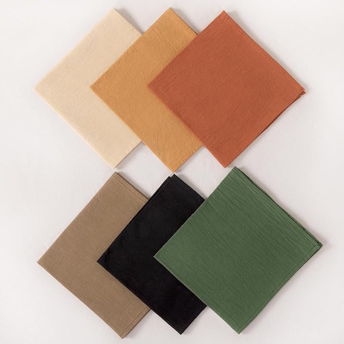 Socomi Cloth Napkins Nude Fall Thanksgiving Washable Reusable Bulk Linen Cotton Napkins Set of 10 17"x17" for Wedding Party Bridal Baby Shower Birthday Dining Table Decorations