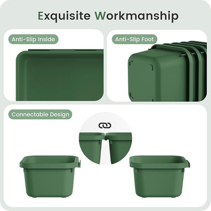 【𝟮𝟴𝗣𝗖𝗦】 【𝟱𝗦𝗶𝘇𝗲】 ArmyGreen Drawer Organizer, Makeup organizer, 【Holds 177 Items】 Bathroom Organizers and Storage, Plastic Desk Organizer Divider, Organizer Bins for Office Vanity A-LUGEI