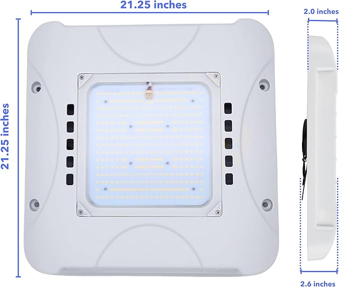 300W LED Canopy Light, Waterproof Parking Lot Lights for Outdoor, Warehouse, Gas Station, Carport, Auto Shop - 5700K Daylight, 48000LM, 100-277V