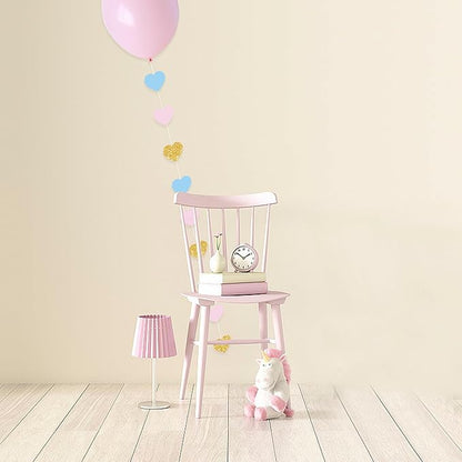 Boy or Girl Gender Reveal Decorations 6PC Pink Blue Gold Hear Garland Balloon Tails for Baby Shower Decor