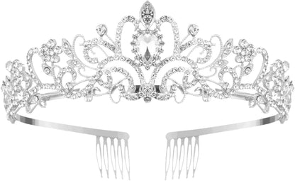 Crystal Tiara Crowns For Women Girls Princess Elegant Crown with Combs Women's Headbands Bridal Wedding Prom Birthday Party