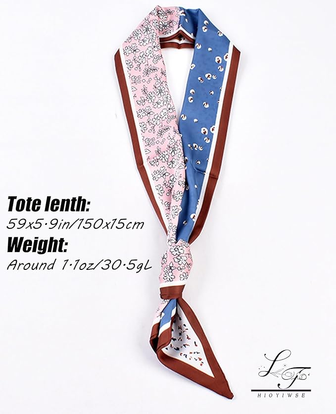 Head Scarf Hair Neck Scarves For Women Purse Bag Scarfs For Handbags Silky Long Thin Satin Headscarf Fashion
