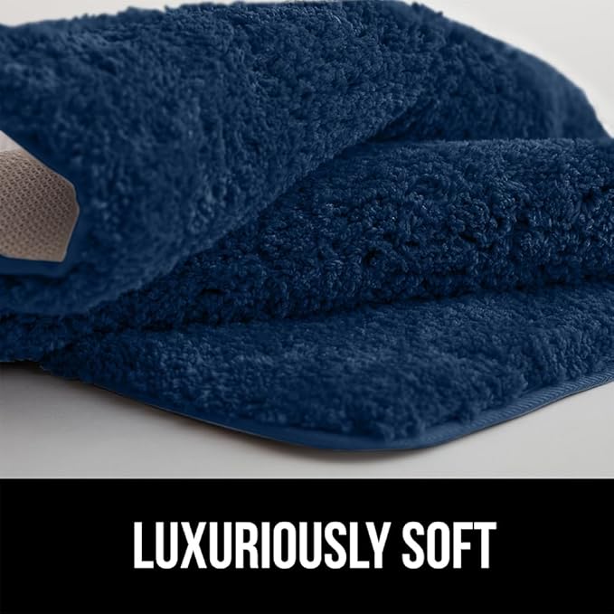 GORILLA GRIP Bathroom Rugs, 60x24, Ultra Soft Absorbent Mat, Thick Plush Bath Rug, Machine Washable, Microfiber Quick Dry, Mats for Shower, Bathtub and Floor, Home Decor Accessories, Navy Blue