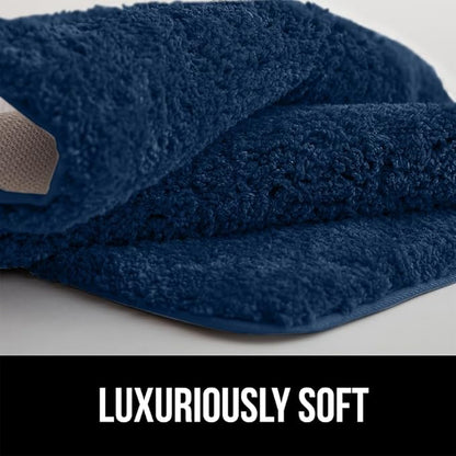 GORILLA GRIP Bathroom Rugs, 42x24, Ultra Soft Absorbent Mat, Thick Plush Bath Rug, Machine Washable, Microfiber Quick Dry, Mats for Shower, Bathtub and Floor, Home Decor Accessories, Navy Blue